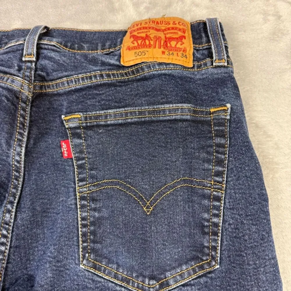 Levi-s Men's Navy and Blue Jeans